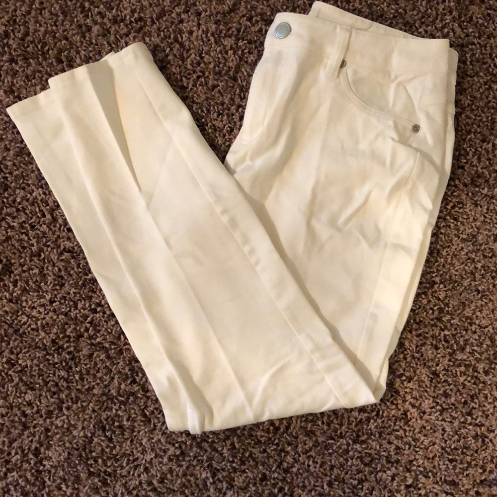 Ivory pants.